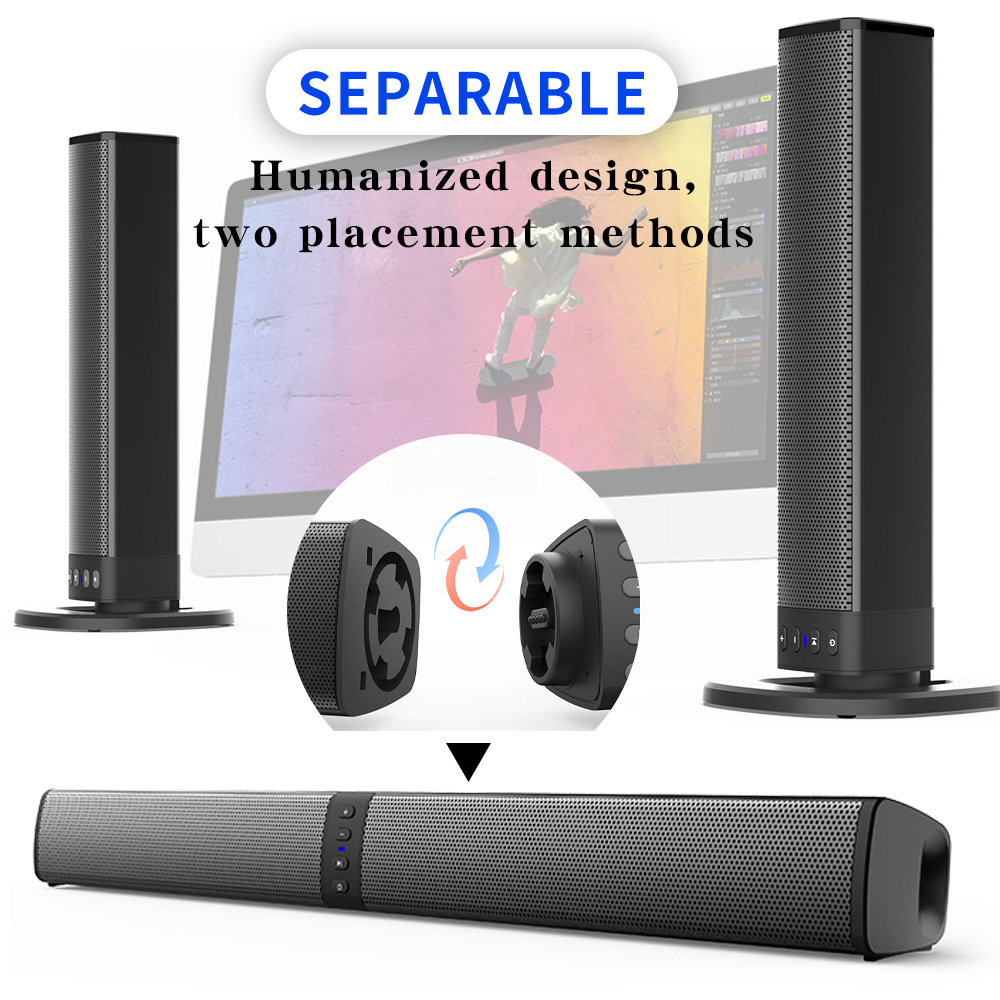 Audio X Music - Afneembare Soundbar Bluetooth Speaker voor Thuis,