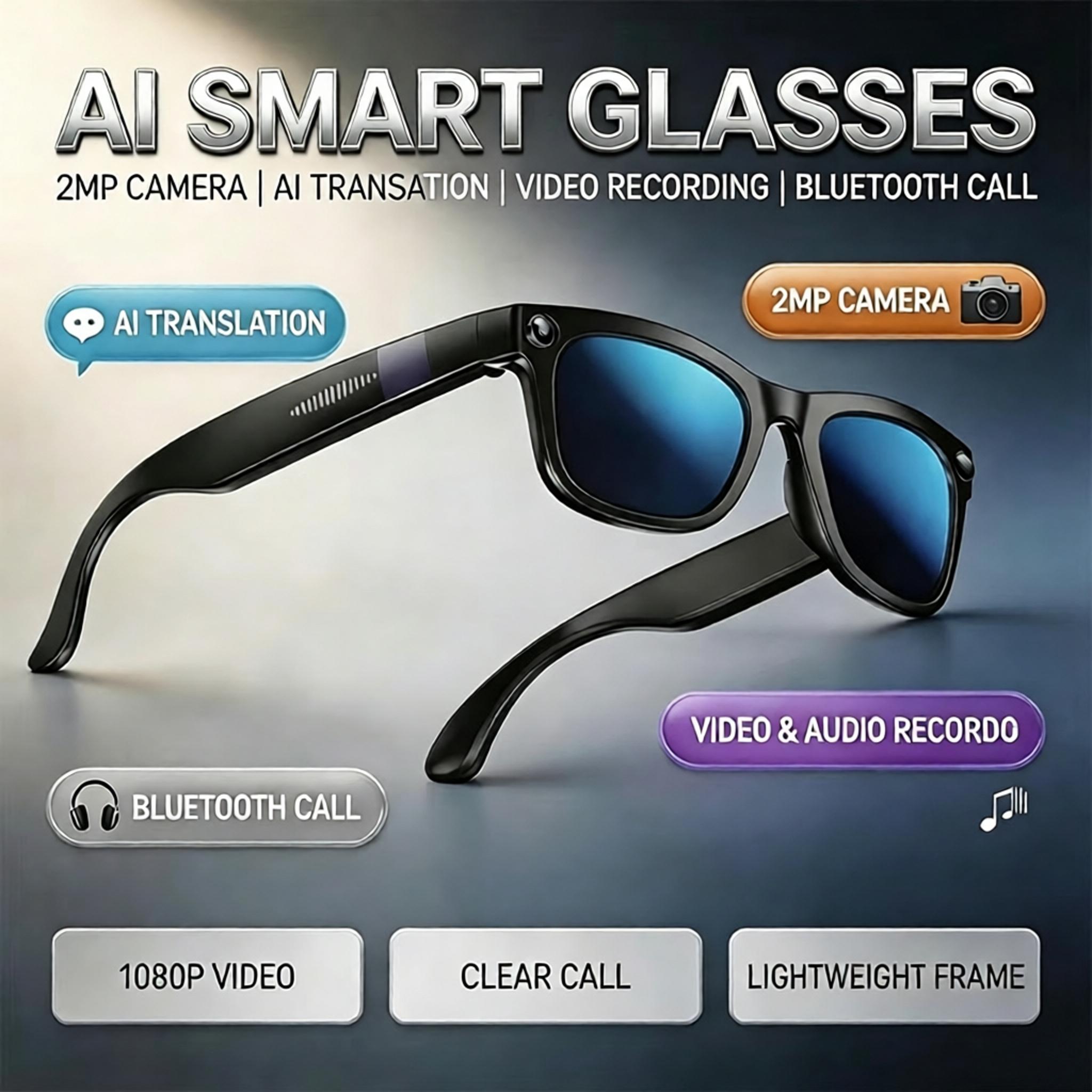 Audio Music To Video - Nieuwe AI Bluetooth Smart Bril Met