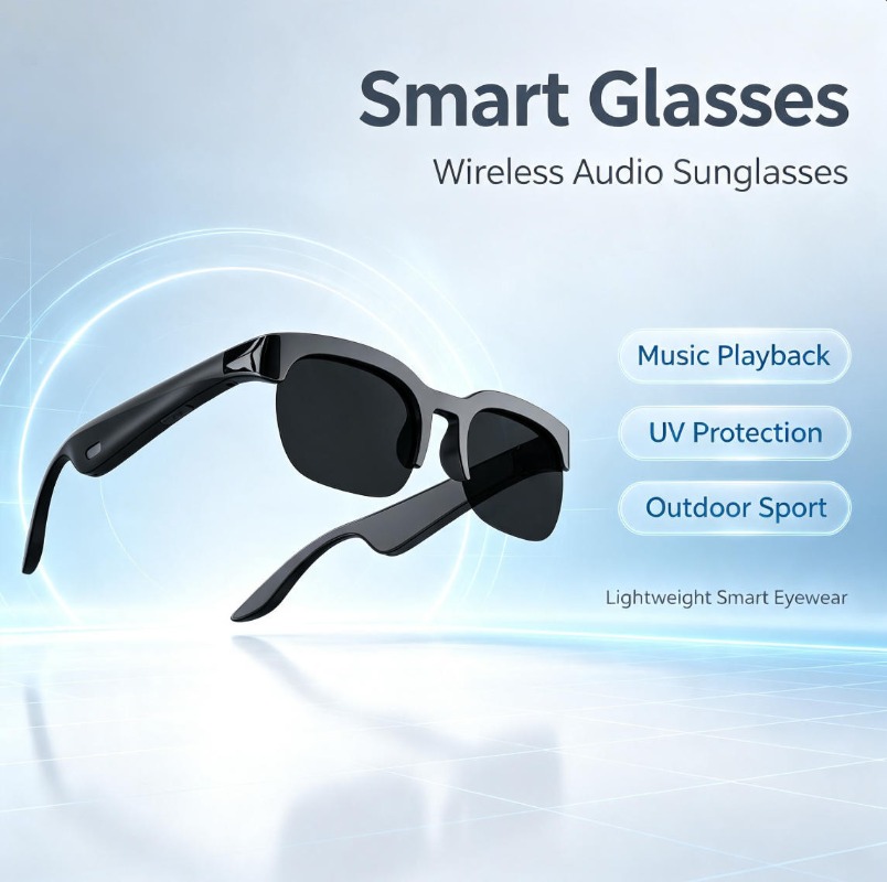 Audio Music To Video - 2026 Smart Audio Zonnebril Bluetooth Oproep
