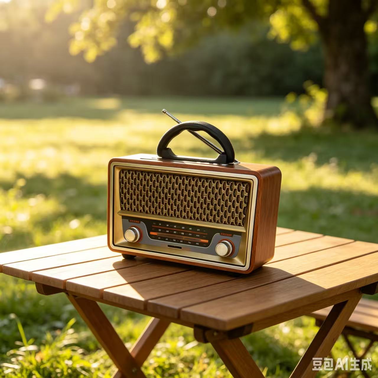 Audio X Music - Retro hoogwaardige houten draagbare radio muziekspeler