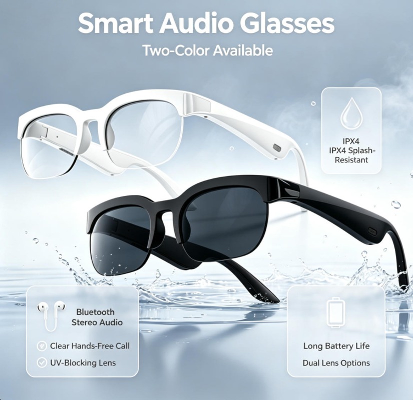 Audio Music To Video - 2 Kleuren Slimme Audio Bril Bluetooth