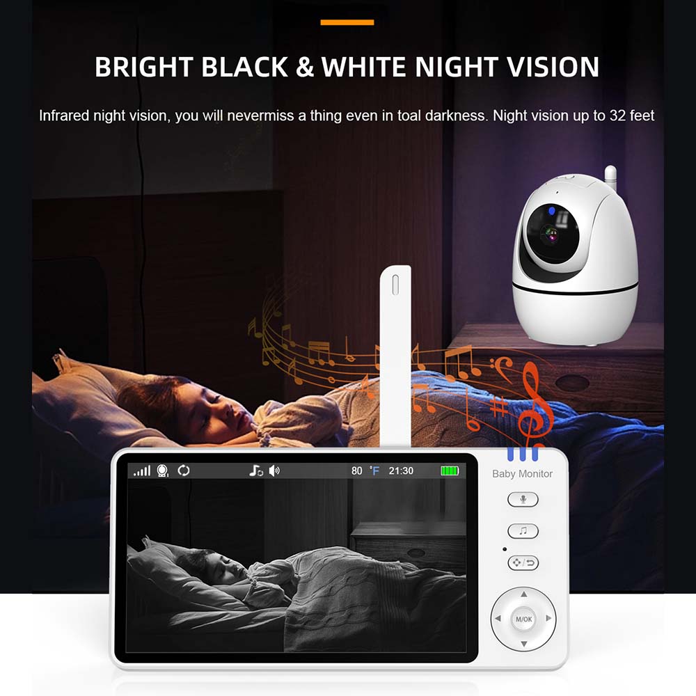 5 inch video-babyfoon, draadlo - Audio Music To Video recensie en prijs