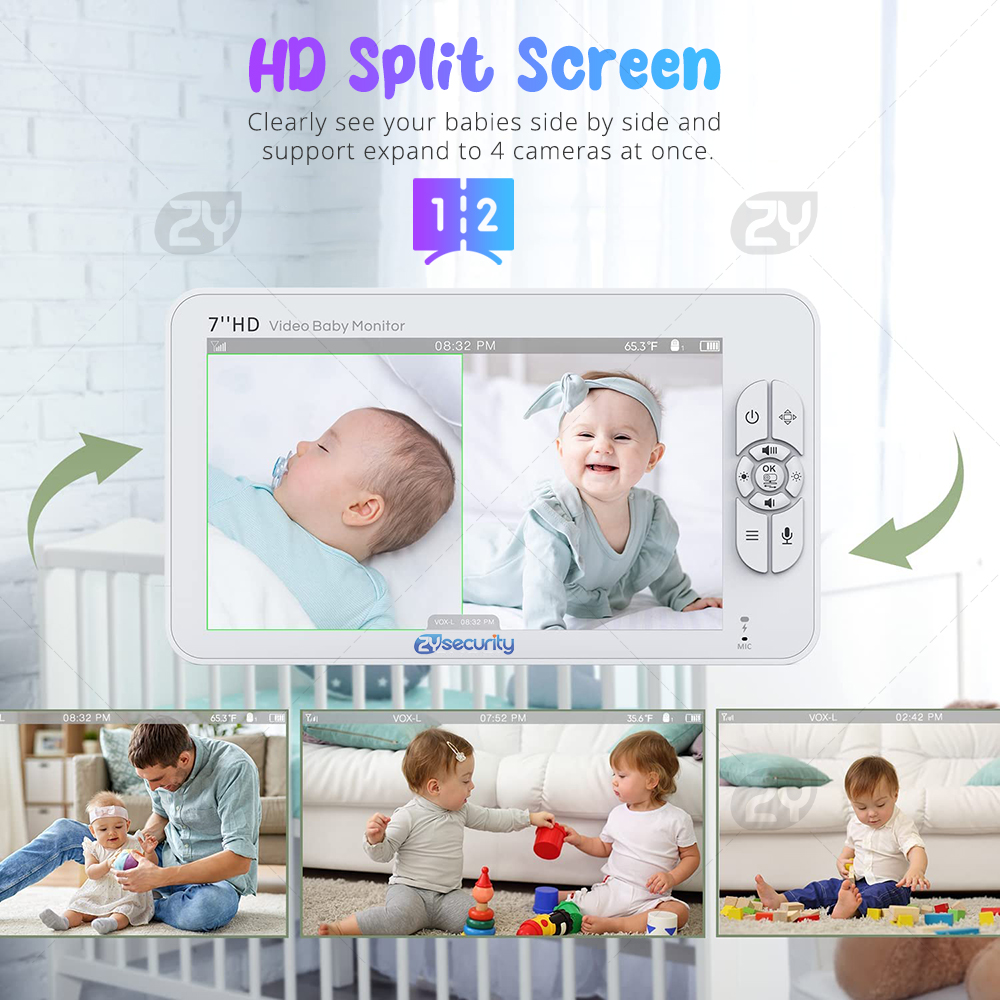 7,0 inch video-babyfoon HD ges - Audio Music To Video recensie en prijs