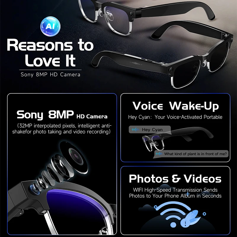 W630 Smart Glasses 800W HD Cam - Audio Music To Video recensie en prijs