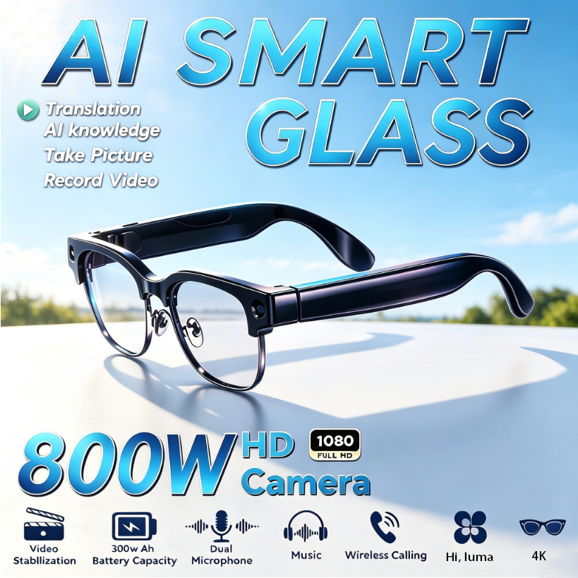 800W HD Pixel Smart Bril voor  - Audio Music To Video Ai recensie en prijs